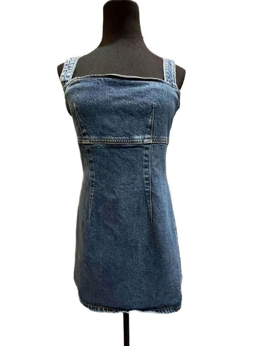 842 Reformation Lizzie Denim Dress Size 8 Mini Blue